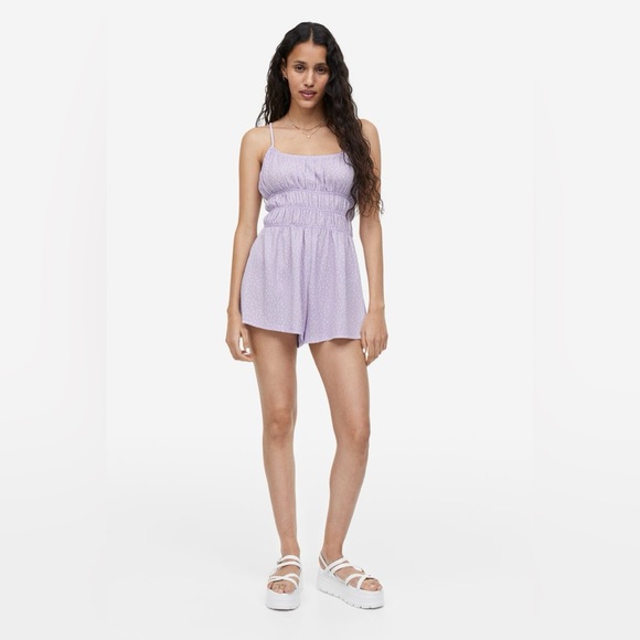 H&M Purple Floral Romper XS - Picture 3 of 6